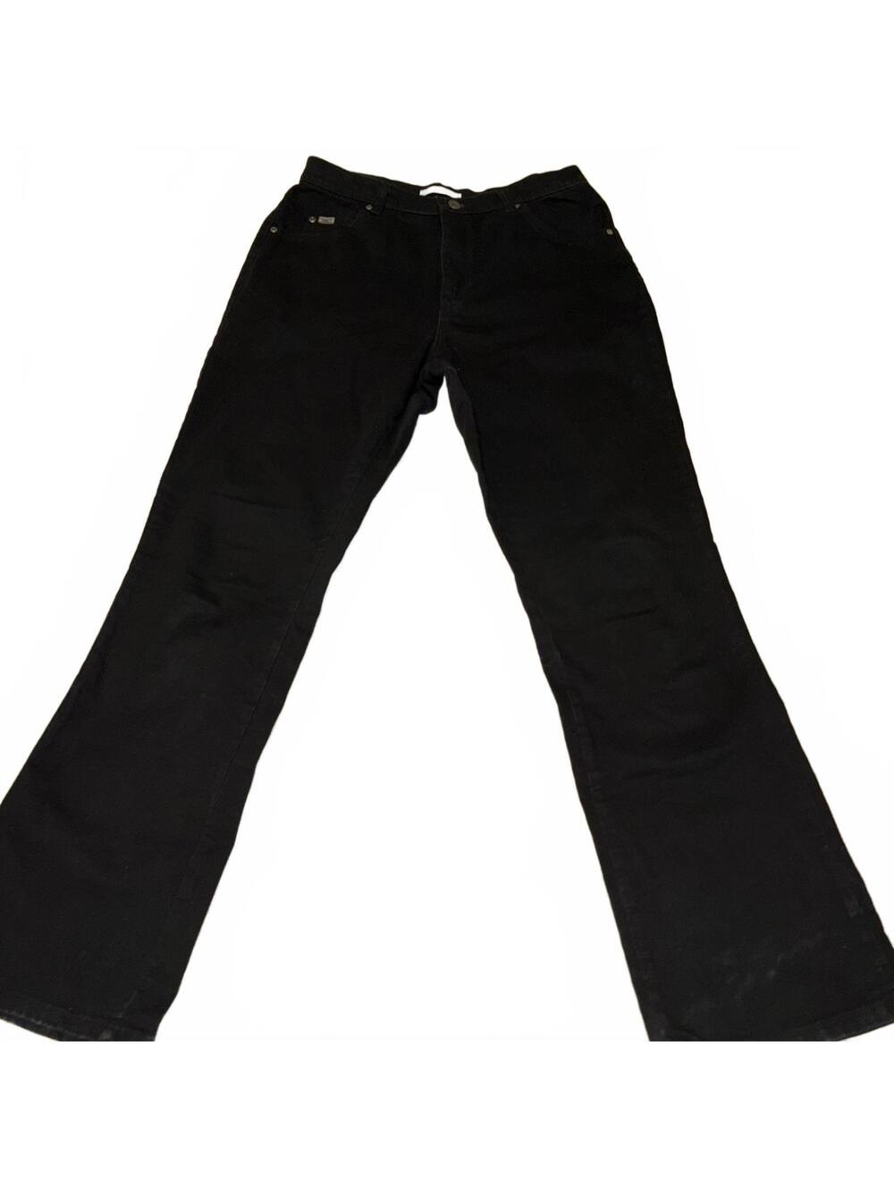 Lee Relaxed Bootcut Dark Black Denim Jeans Woman’s Size 12 Long Casual Pants - Picture 3 of 9